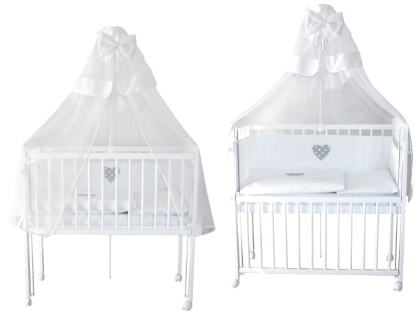 Beistellbett / Kinderbett 90x40 cm incl. Komplettset weiß